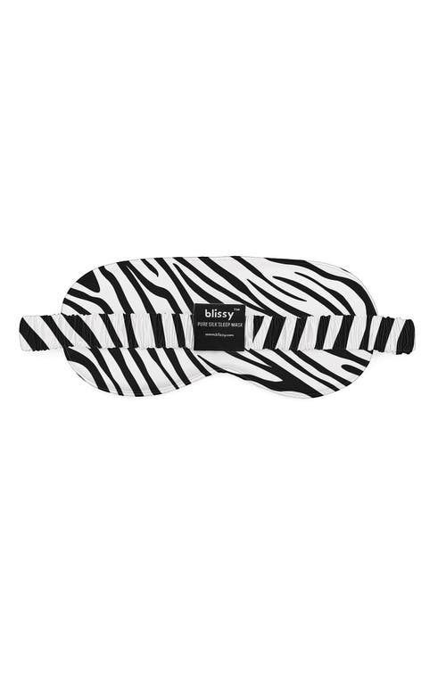 Blissy Silk Sleep Mask In Zebra