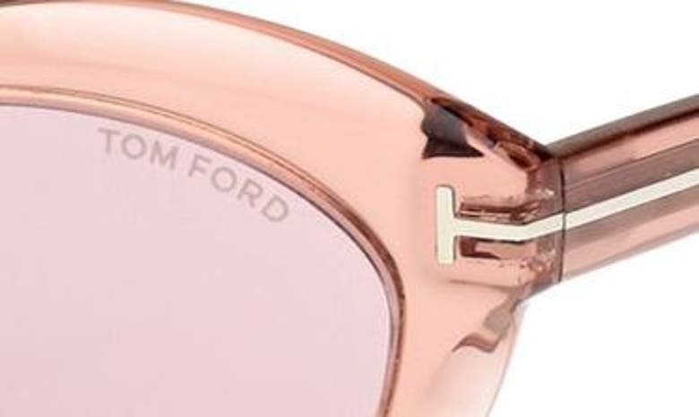 Tom Ford Toni 55mm Oval Sunglasses In Shiny Light Rose / Pink Silver