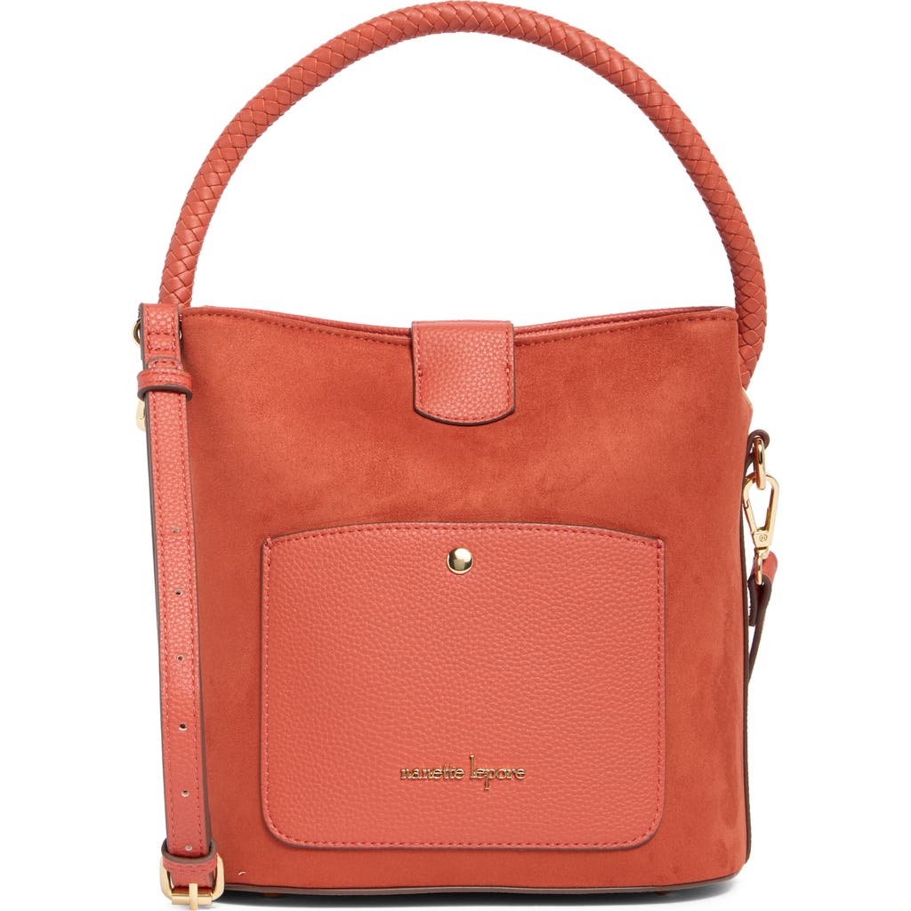 Nanette Lepore Mixed Media Shoulder Bag In Pumpkin Spice