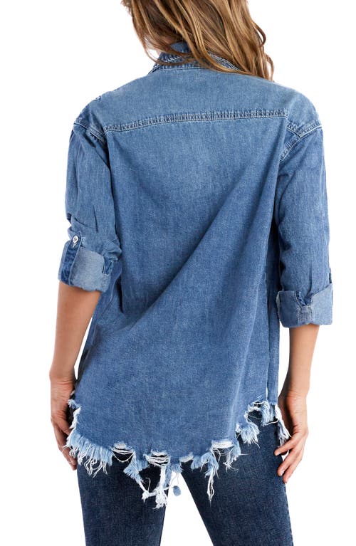 Billy T Superstar Denim Shirt In Pink Combo