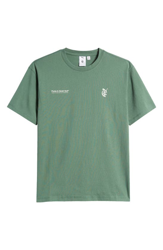 Shop Quiet Golf X Puma Modern Cotton Graphic T-shirt In Deep Forest