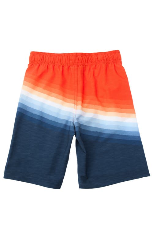 Shop Rokka&rolla Kids' 4-way Stretch Quick-dry Swim Trunks With Mesh Lining And Upf 50+ Protection In Ocean Sunset