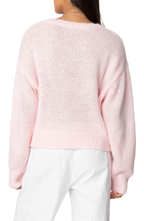Edikted Kyrah Oversized Knit Sweater In Light-pink