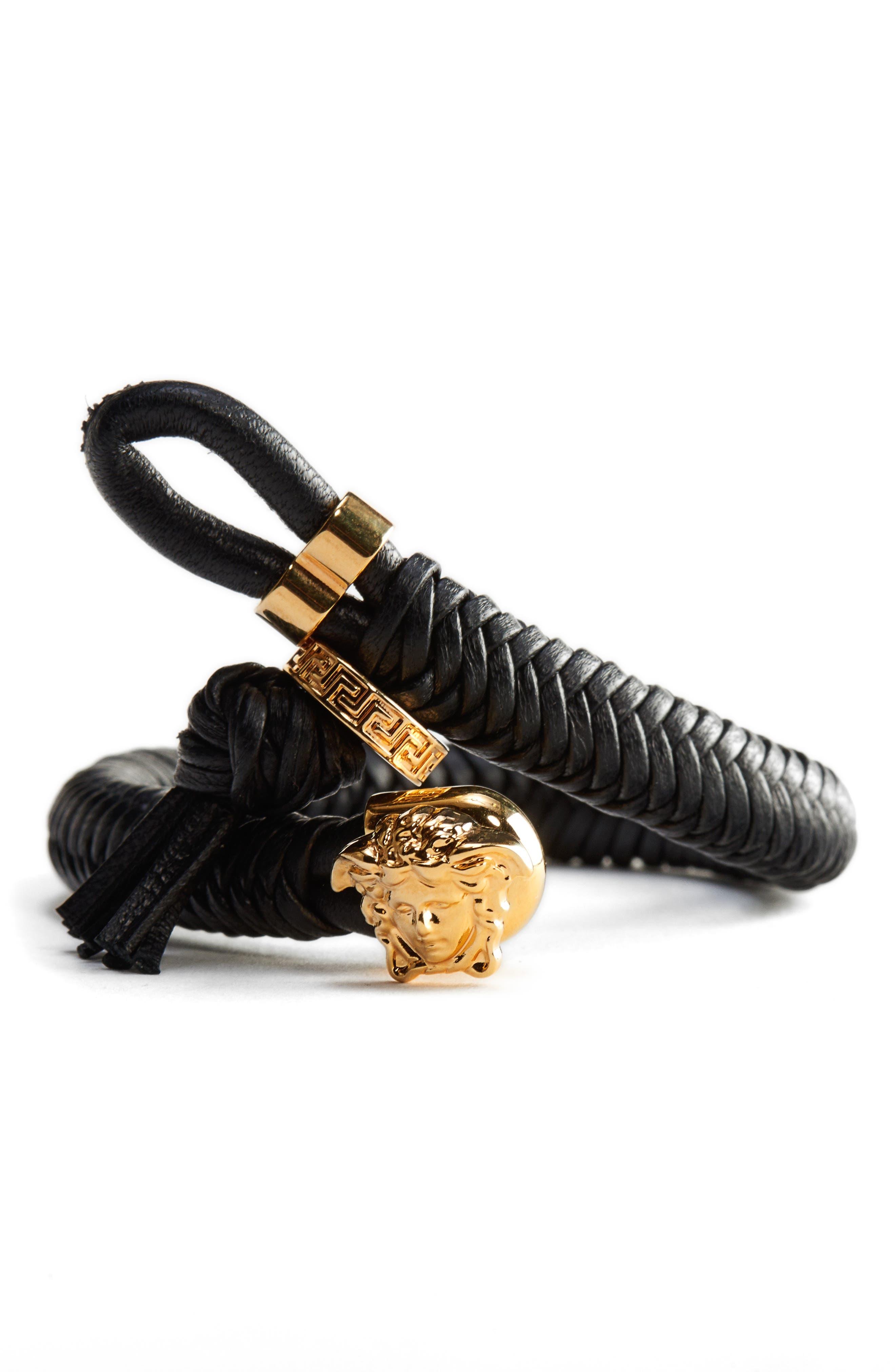 leather cord medusa bracelet