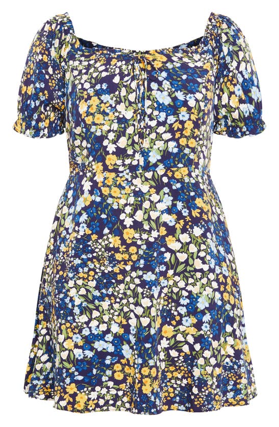 Shop City Chic Allie Floral Dress In Blue Meadow
