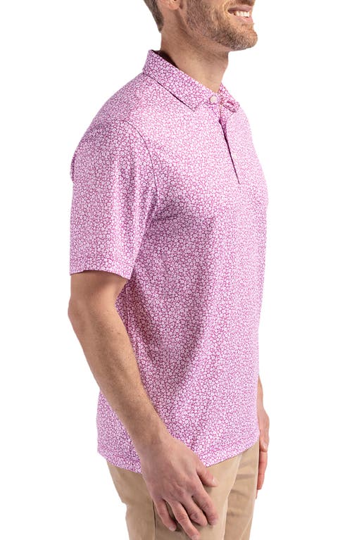 Cutter & Buck Pike Flora Print Polo In Gelato