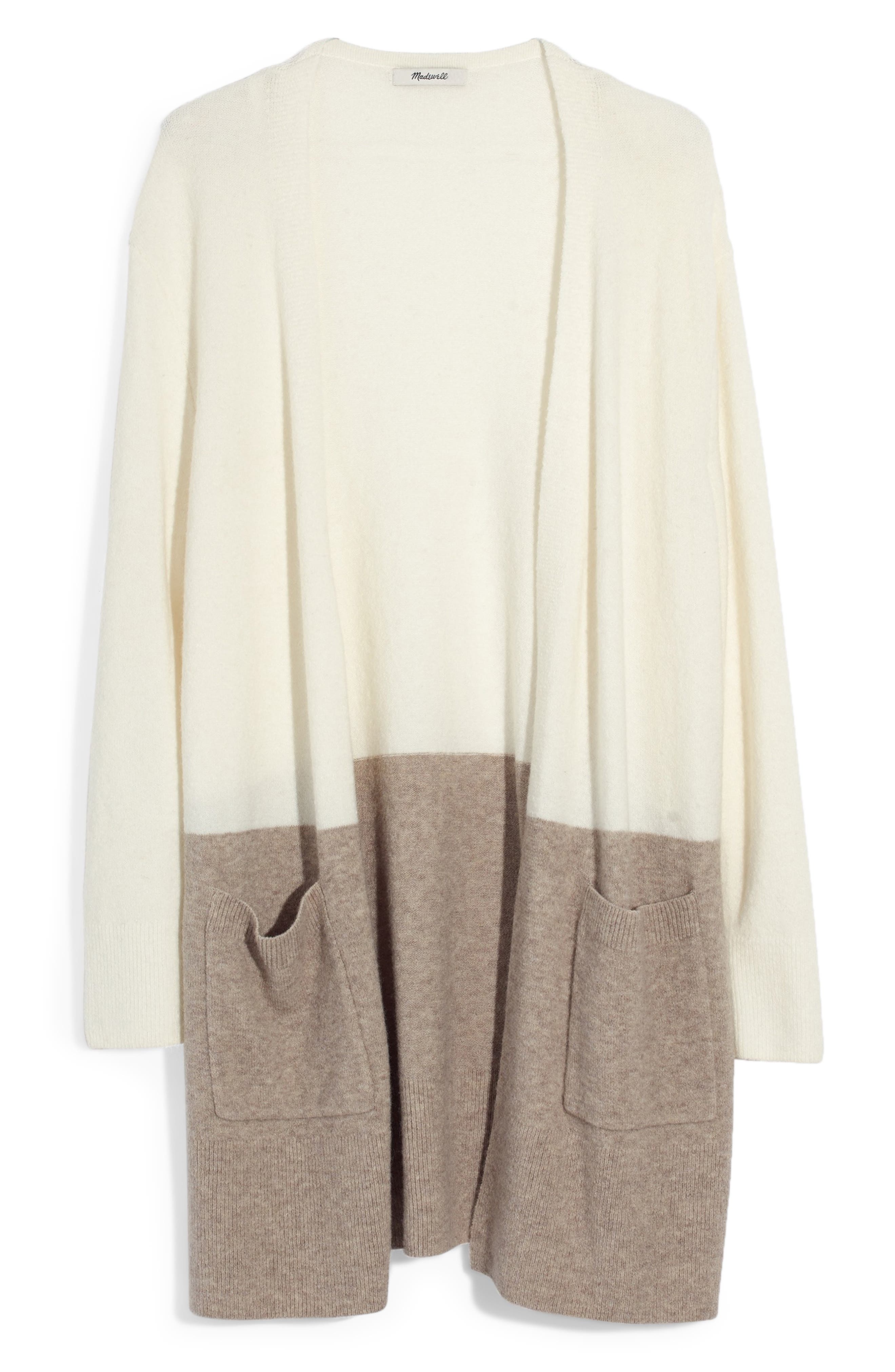 madewell kent cardigan colorblock