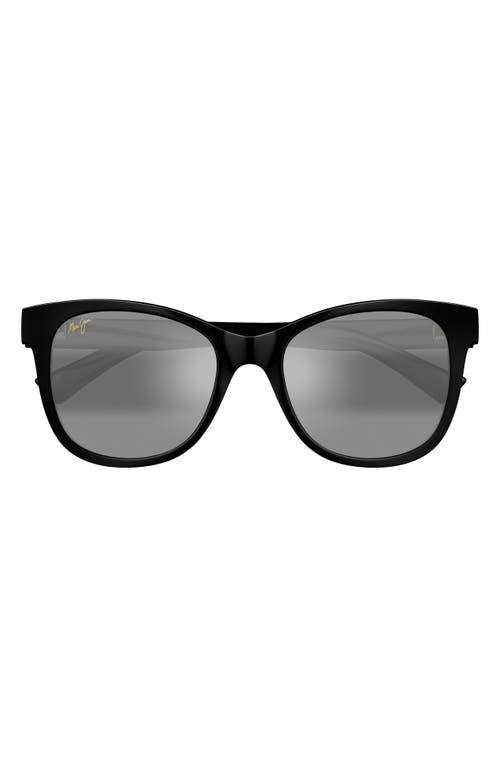 Maui Jim Kioppa 54mm Polarizedplus2® Cat Eye Sunglasses In Shiny Black