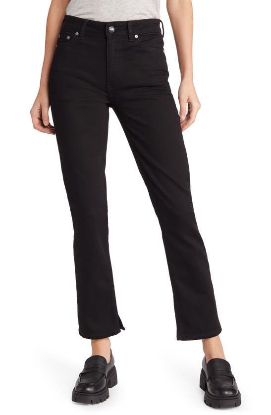 Ganni Beksi Stretch Straight-leg Jeans In Black/ Black