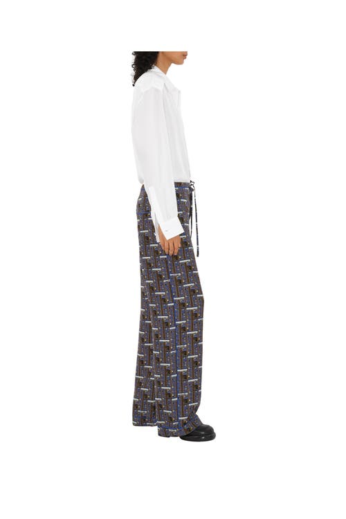 Shop Burberry Bus Silk Pyjama Trousers In Knight