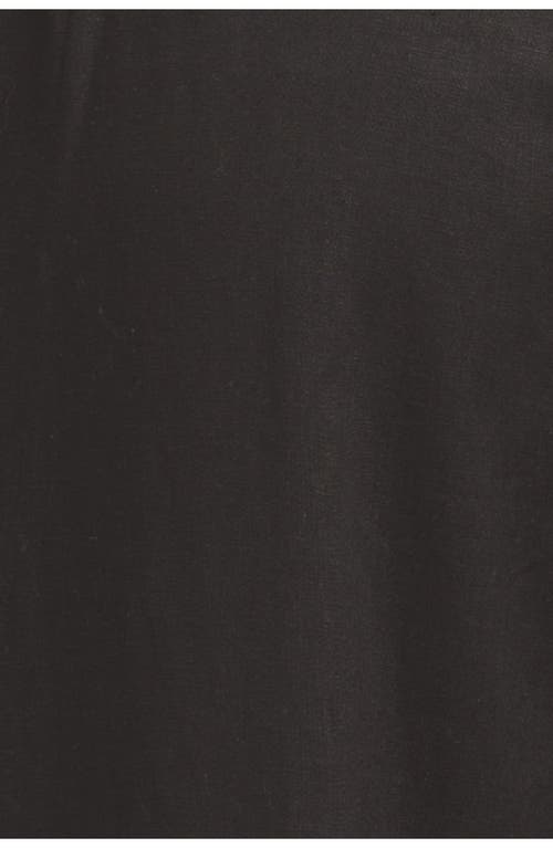 Shop Seraphine Linen Blend Wide Leg Maternity Pants In Black