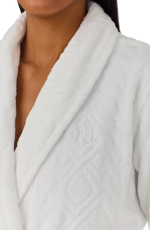 Shop Lauren Ralph Lauren Cable Jacquard Long Robe In White