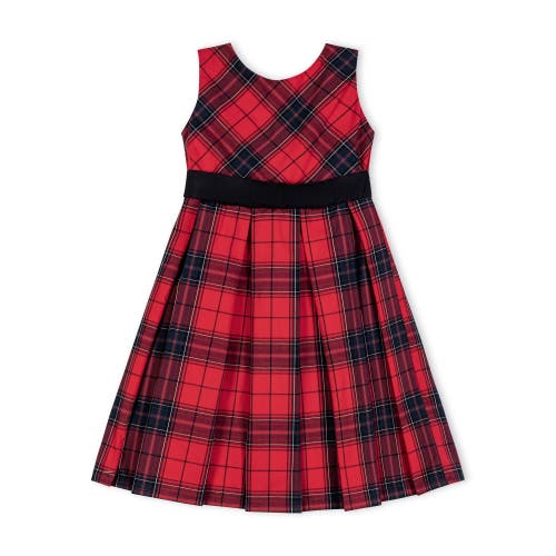 Hope & Henry Baby Girls' Pleated Party Dress, Infant In Red Holiday Plaid