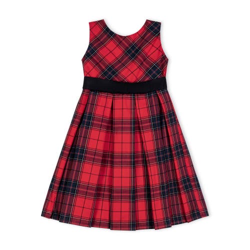 Shop Hope & Henry Baby Girls' Pleated Party Dress, Infant In Red Holiday Plaid