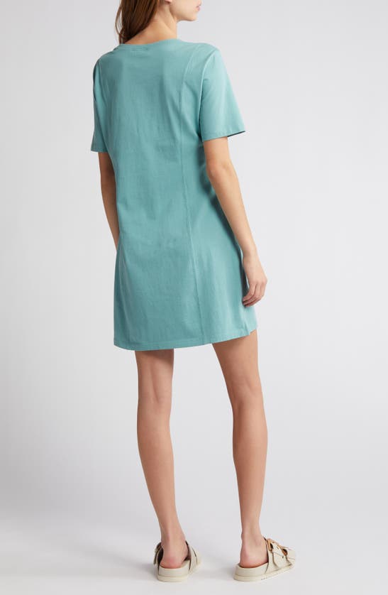 Shop Treasure & Bond Seamed Organic Cotton T-shirt Dress In Seaglass