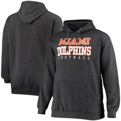 Women's Mitchell & Ness Heather Gray Miami Dolphins Gridiron Classics Logo  3.0 Pullover Sweatshirt