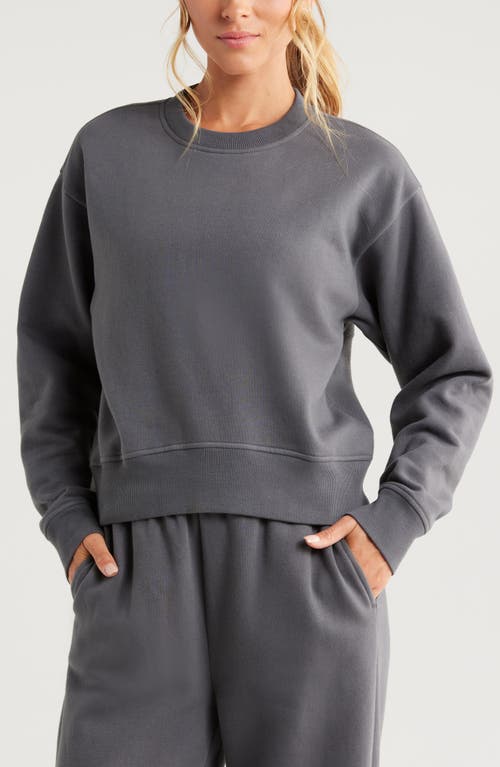 Shop Zella Cloud Fleece Sweatshirt In Grey Forged