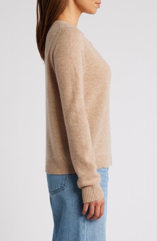 Caslonr Caslon(r) Cashmere V-neck Sweater In Tan Camel Dark Heather