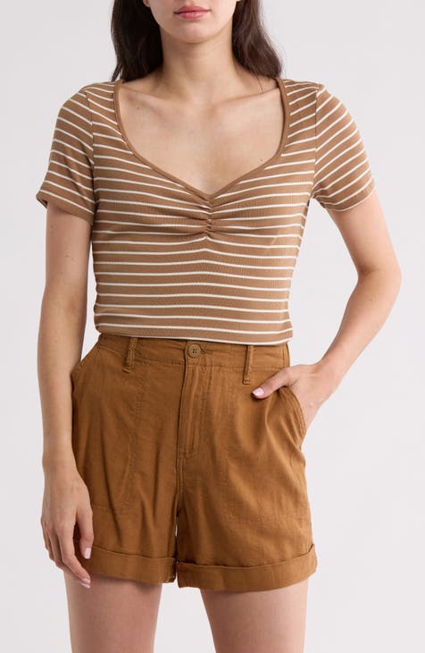 Easy Soft Rib Ruched T-Shirt