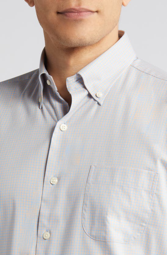 Shop Peter Millar Winthrop Crown Lite Check Performance Button-down Shirt In Cottage Blue