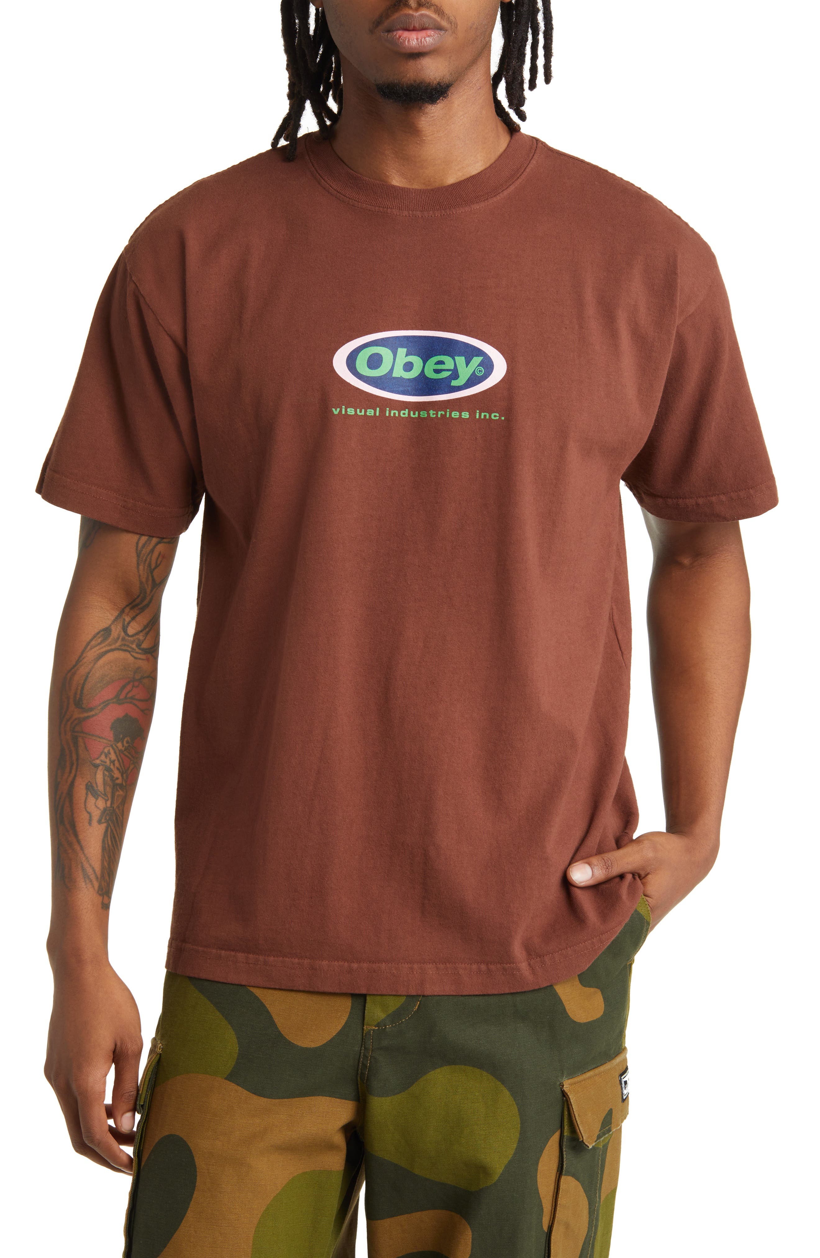Obey Depiction Jacquard T-Shirt - Sky Blue Multi