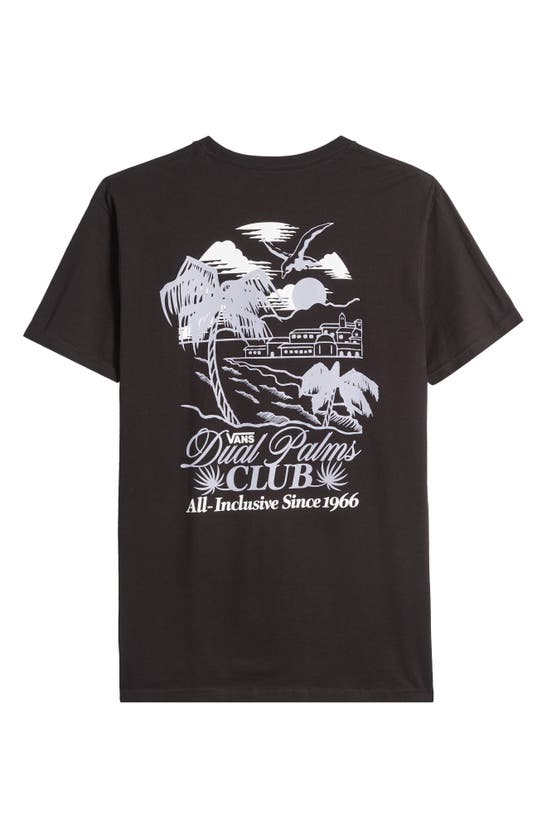 Shop Vans Dual Palms Club Cotton Graphic T-shirt In Black