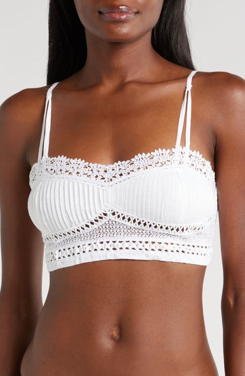 Free People Tallulah Smocked Back Lace Bralette In White