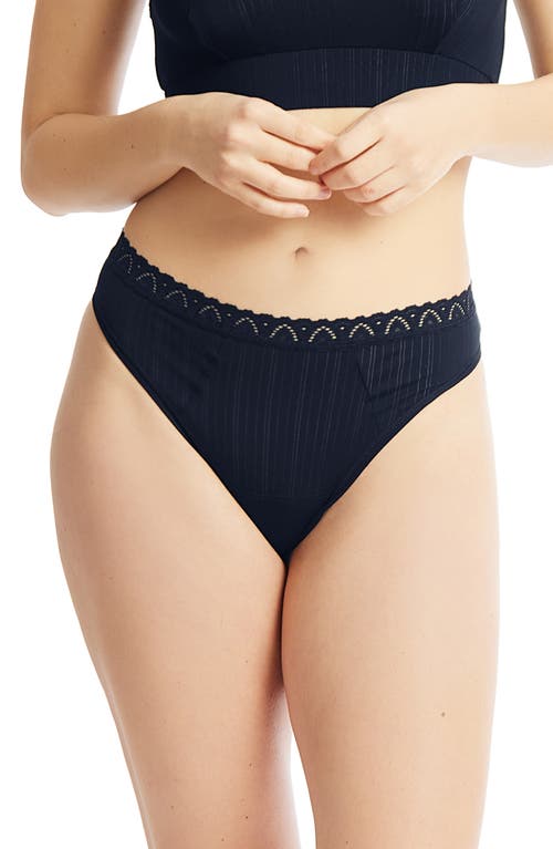 Hanky Panky Micro Stripe Low Rise Thong In Bicoastal
