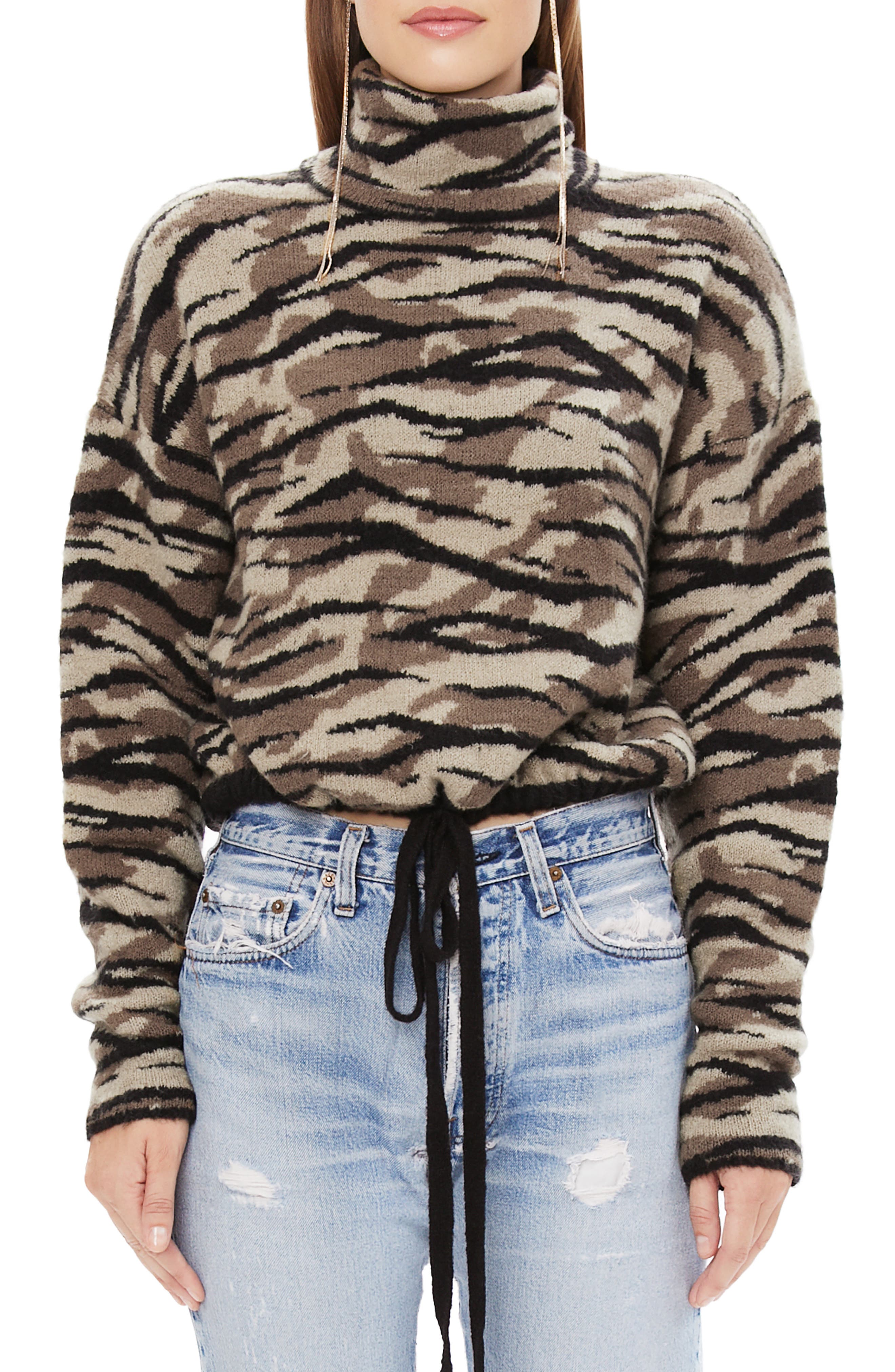 camo turtleneck sweater