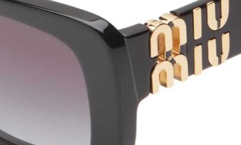 Miu Miu Mu 07ys Gradient Logo Acetate Rectangle Sunglasses In Black