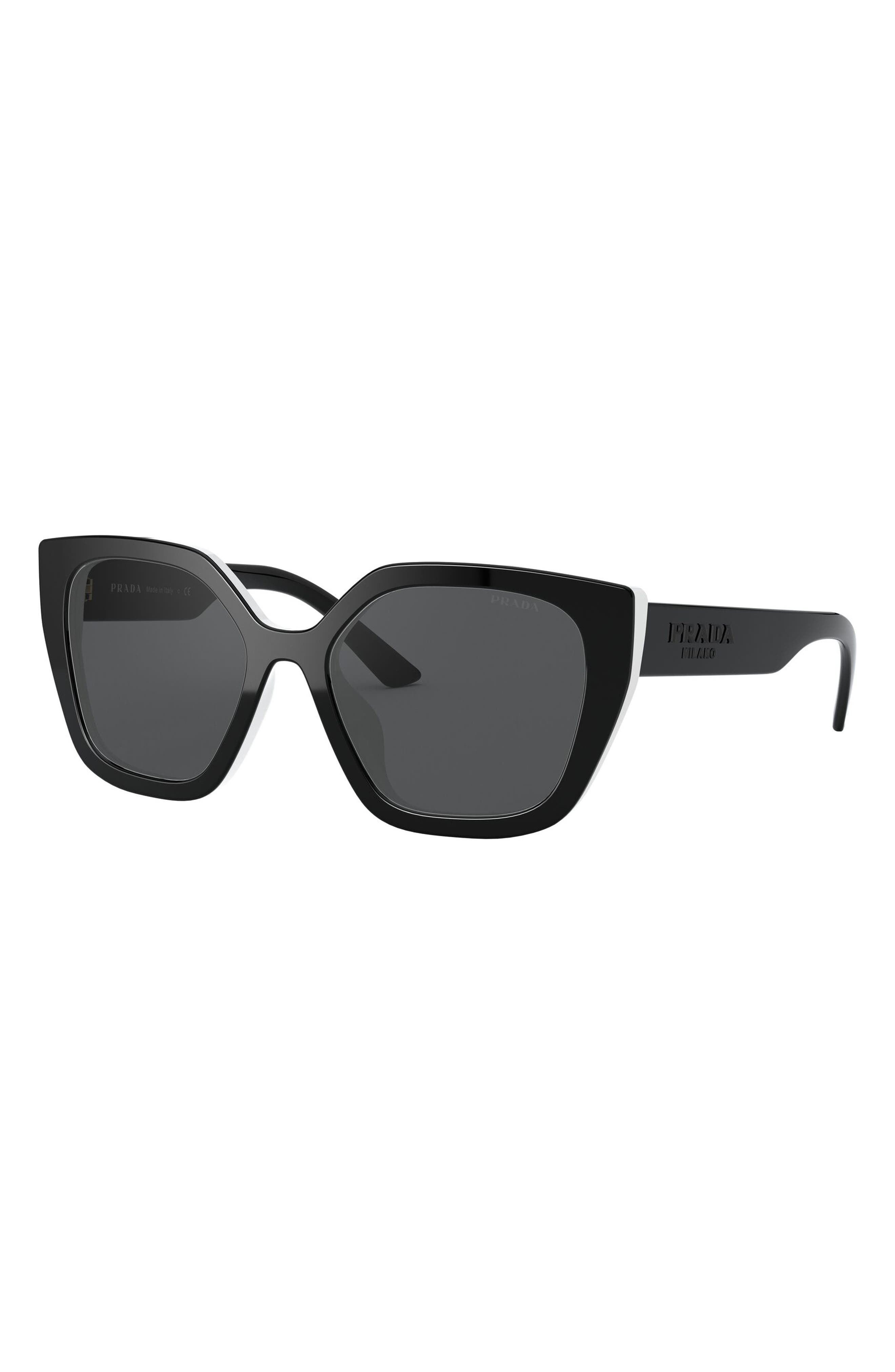 prada 54mm rectangular sunglasses