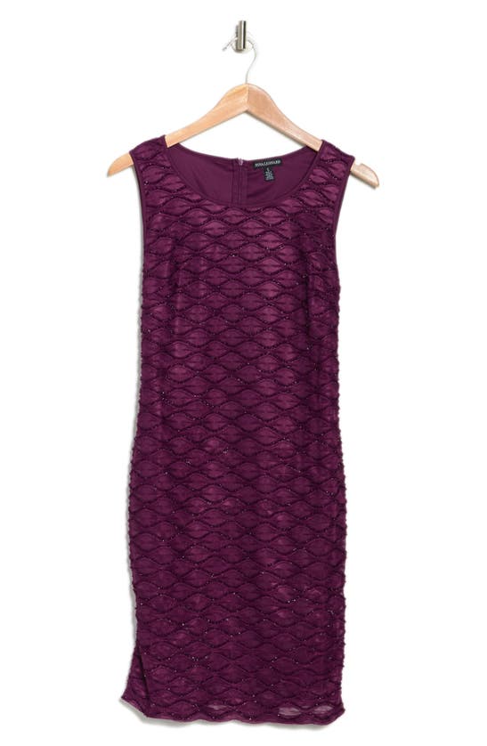 Nina Leonard Sparkle Lattice Sheath Dress In Crisp Berry