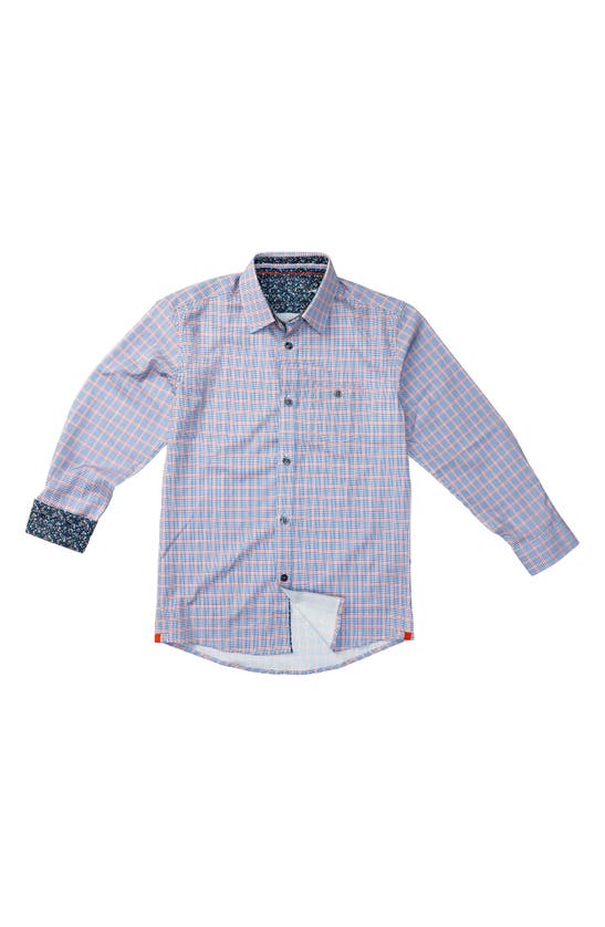 Shop Isaac Mizrahi New York Kids' Tech Stretch Blue Plaid Shirt