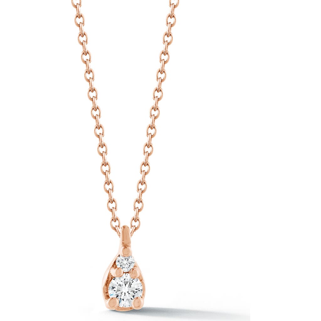 Dana Rebecca Designs Sophia Ryan Petite Diamond Pendant Necklace in Rose Gold