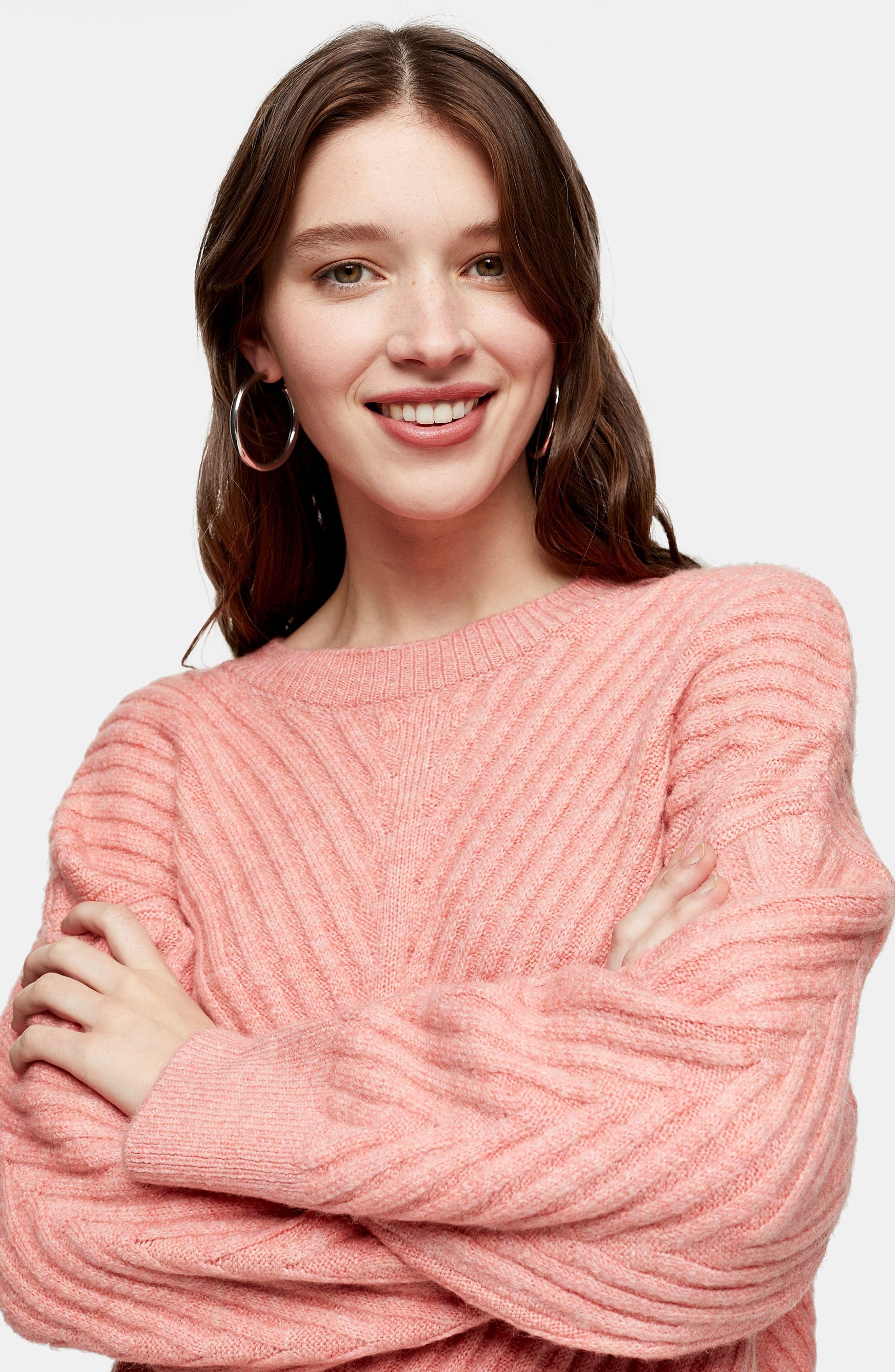 TOPSHOP | Mix Chevron Rib Sweater | HauteLook