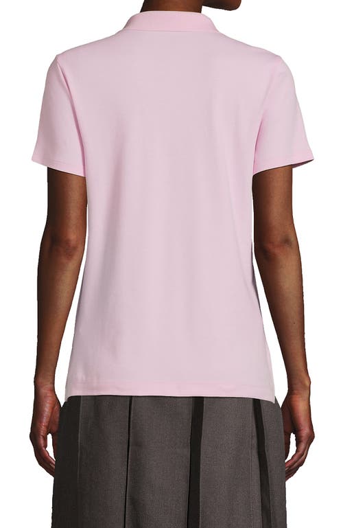 Lands' End School Uniform Short Sleeve Feminine Fit Interlock Polo Shirt In Ice Pink
