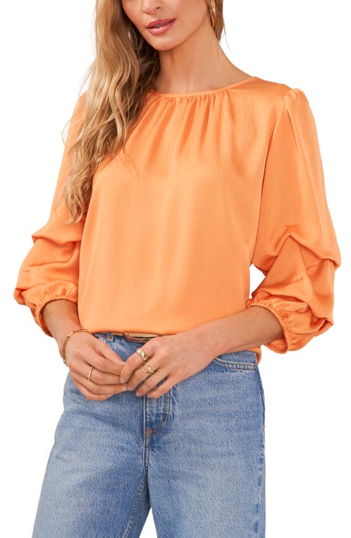 Vince Camuto Bubble Sleeve Satin Top Warm Orange at Nordstrom,