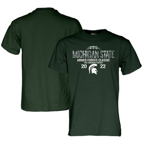 Men's Blue 84 Green Michigan State Spartans 2022 Armed Forces Classic T-Shirt