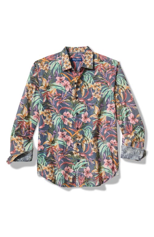 Tommy Bahama Tortola Festive Jungle Button-up Shirt In Dockside Blue