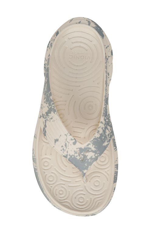 Shop Vionic Tide Rx Flip Flop In Cream/vintage Blue