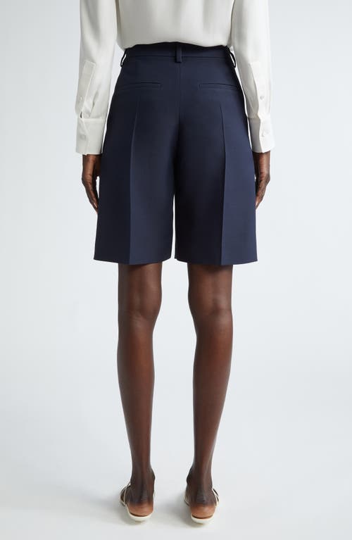 Shop Valentino Garavani Tailored Crepe Couture Bermuda Shorts In Navy