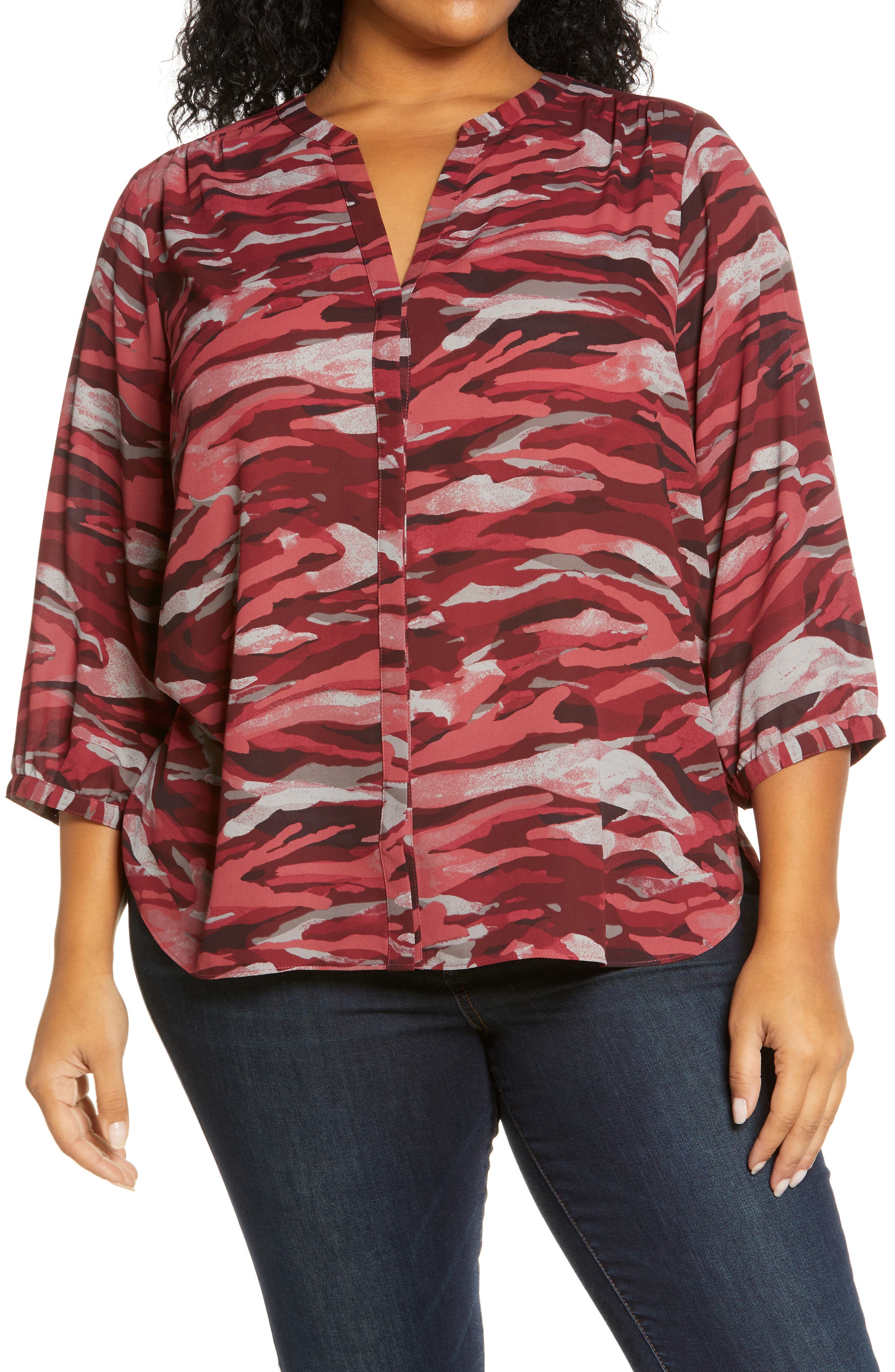 plus size red leopard print top