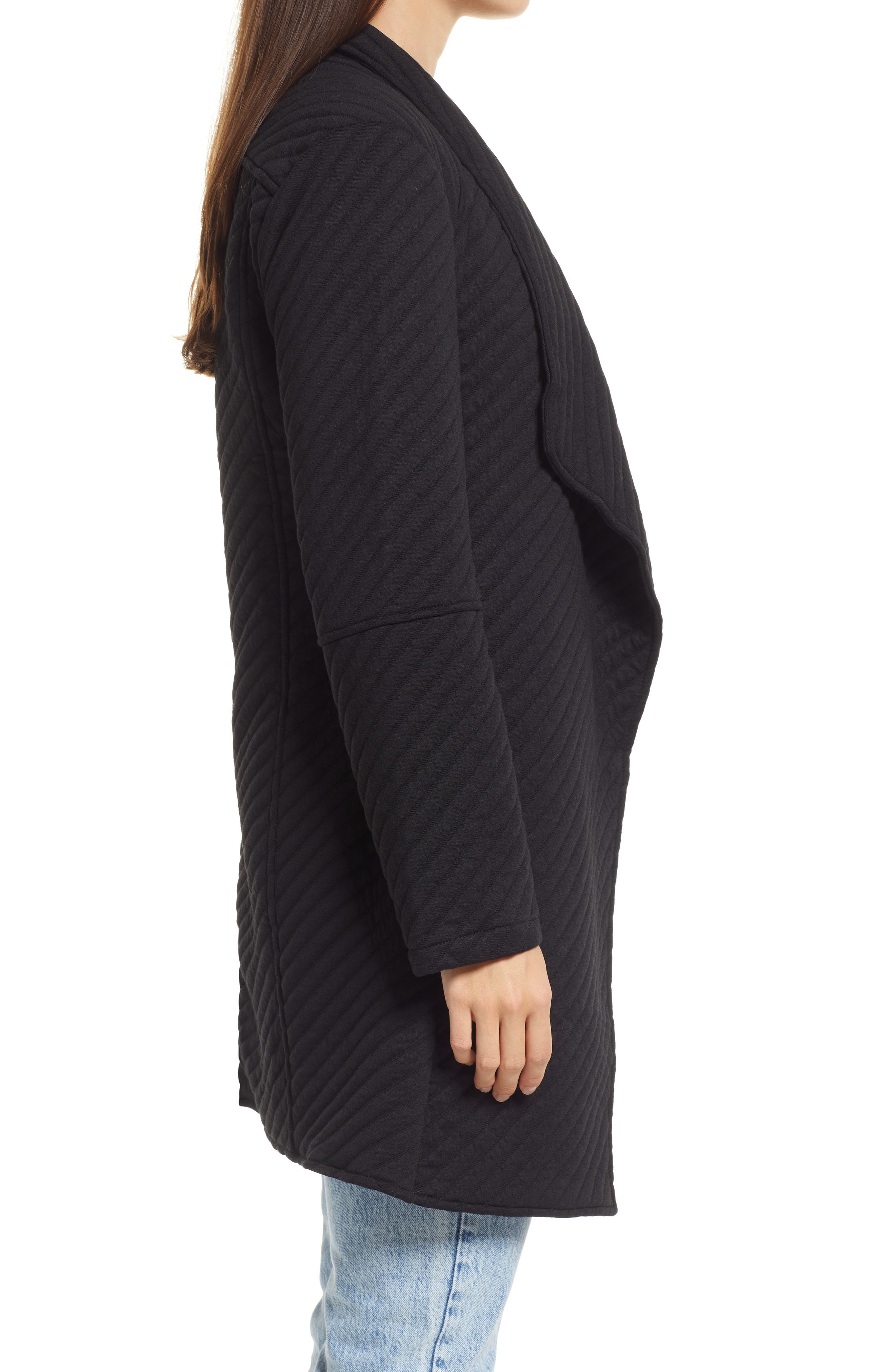tencel stretch grid long jacket