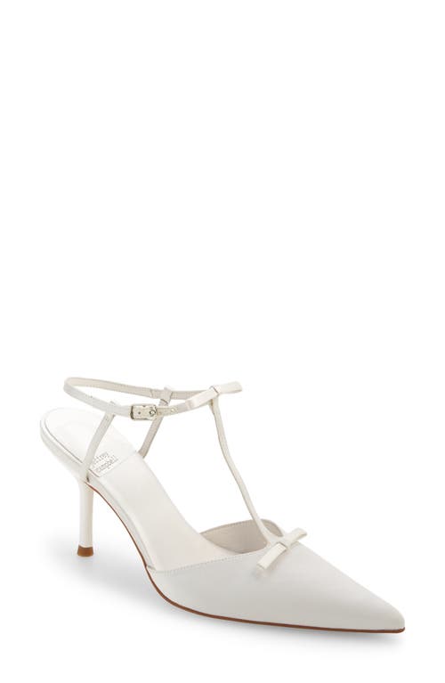 Playhouse Pointed Toe Pump in White Silk