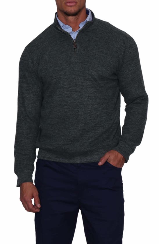 Tailorbyrd Cozy Quarter Zip Pullover Sweater In Hunter