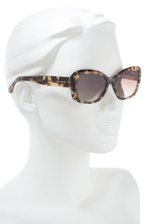 Shop Kate Spade New York Elowen 55mm Polarized Gradient Rectangular Sunglasses In Yellow Havana/brown Polar