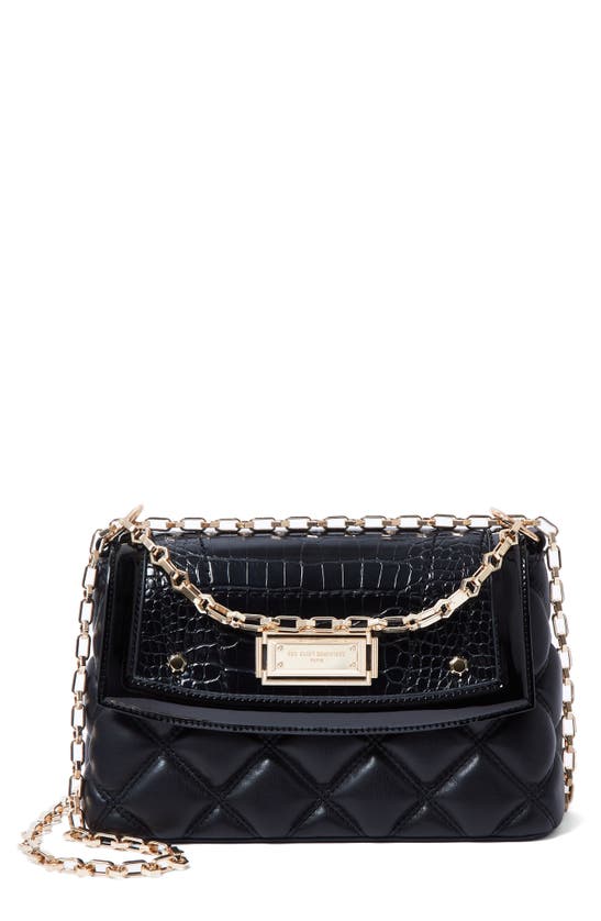 River Island Rue Saint Dominique Faux Leather Shoulder Bag In Black