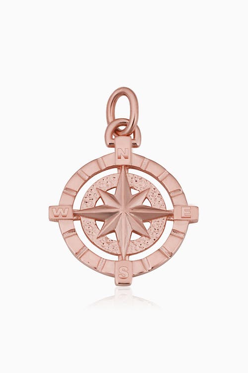 Oradina 14k Gold Compass Rose Pendant Charm In Rose Gold