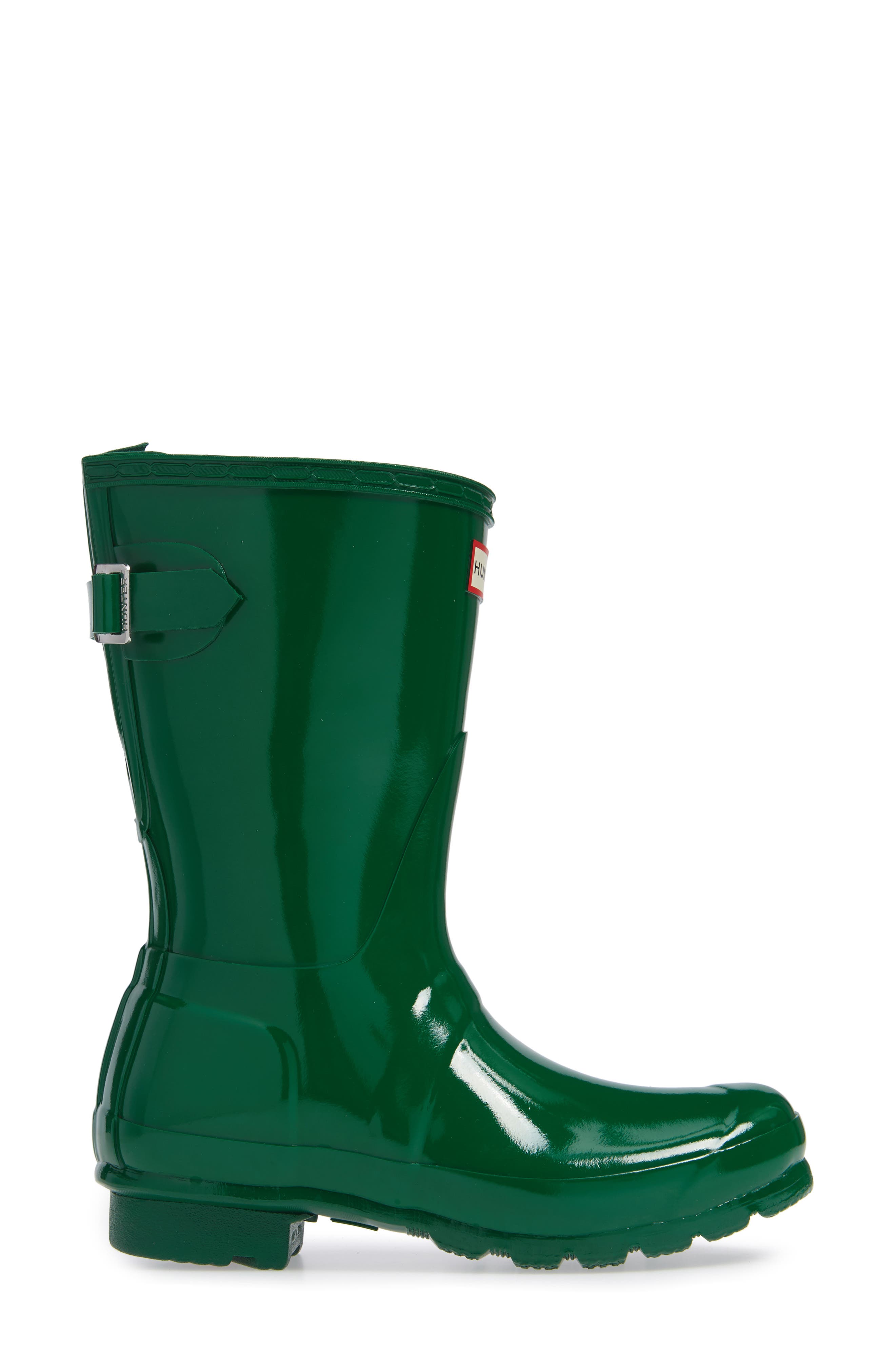 HUNTER,
                            Original Short Adjustable Back Gloss Waterproof Rain Boot,
                            Alternate thumbnail 14, color,
                            360