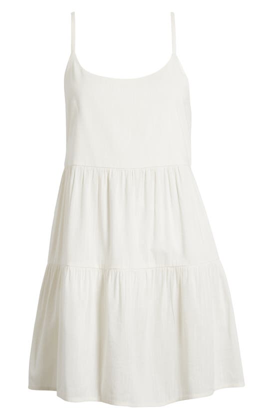 Shop Bp. Tiered Cotton Mini Sundress In White Whisper
